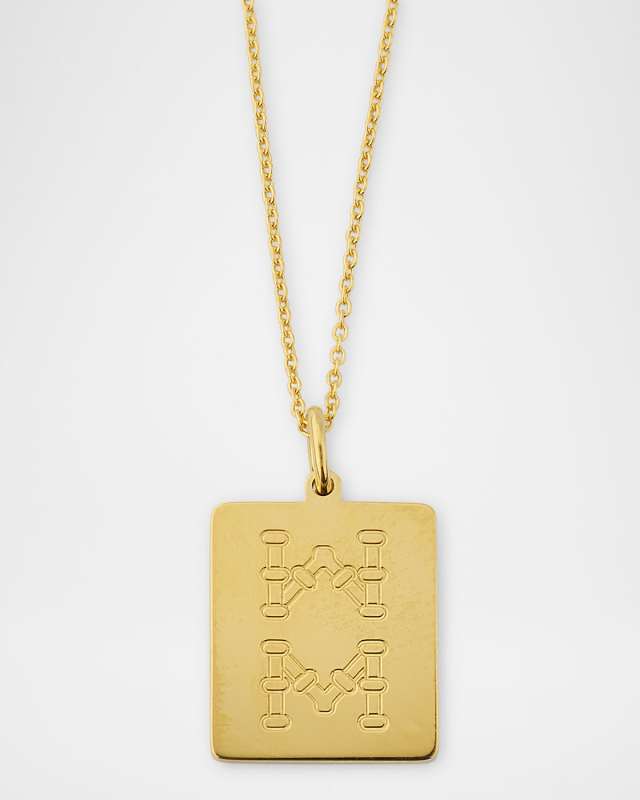 18K Gold Mahjong Bamboo 8 Tile Necklace